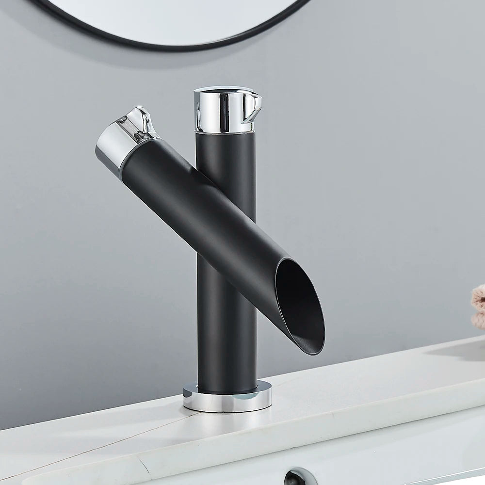Mitigeur de lavabo en laiton noir
