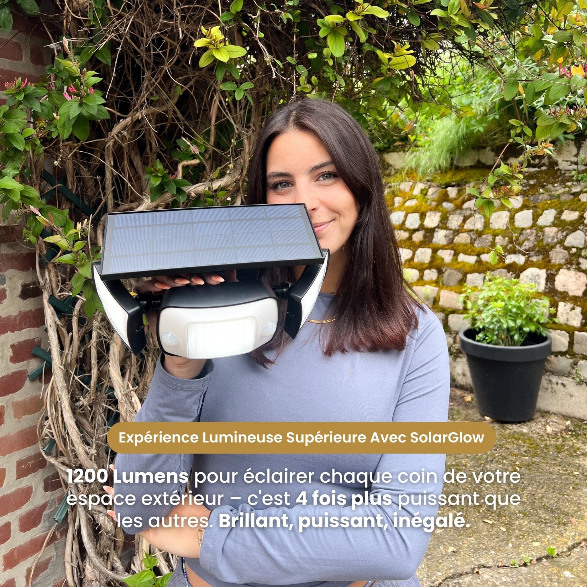 Lampe solaire avec détecteur de mouvement pour l'extérieur