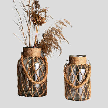 Vase en verre suspendu