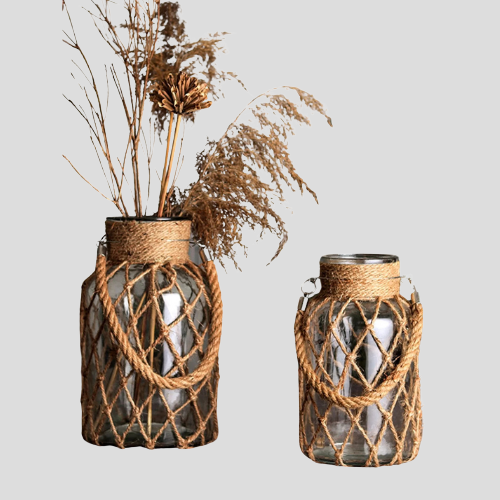 Vase en verre suspendu