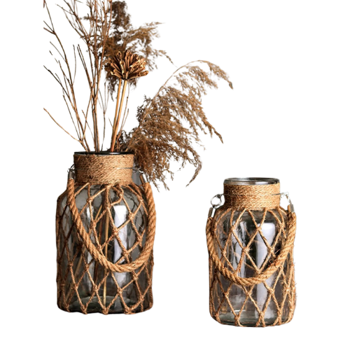 Vase en verre suspendu