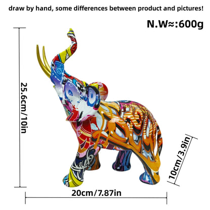 Figurine d'éléphant graffiti créative