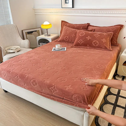 Literie en velours à motifs floraux