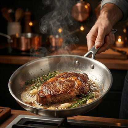 The stainless steel pan