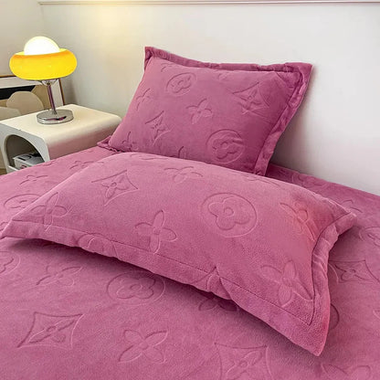 Literie en velours à motifs floraux