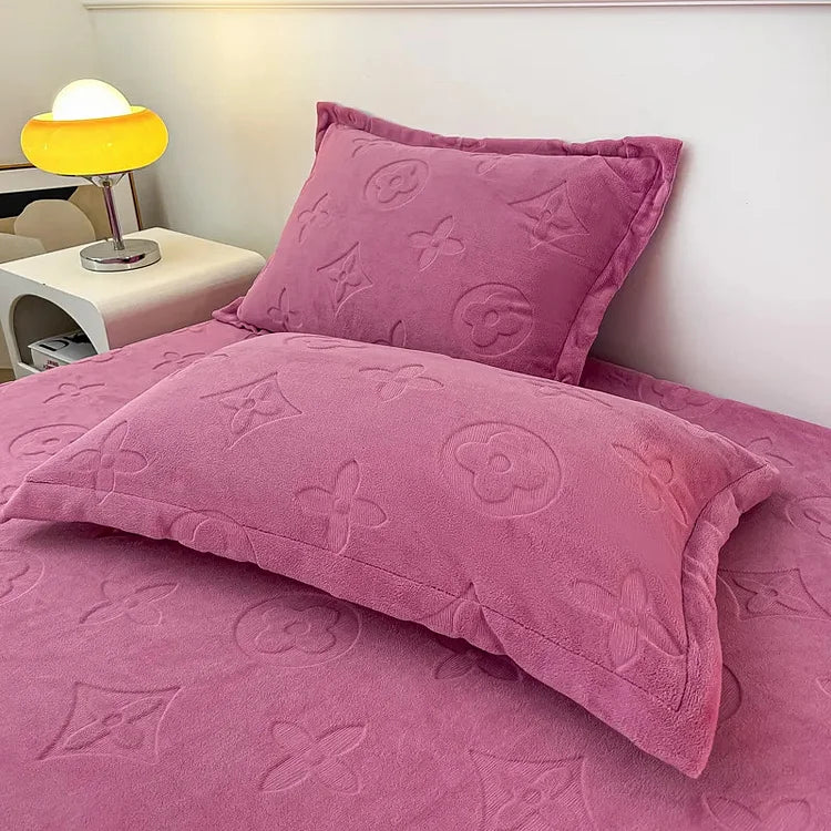 Literie en velours à motifs floraux
