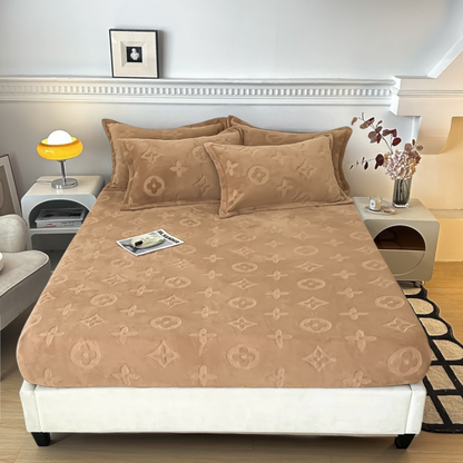 Literie en velours à motifs floraux