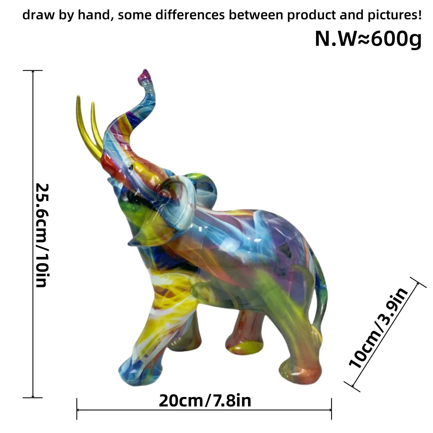Figurine d'éléphant graffiti créative