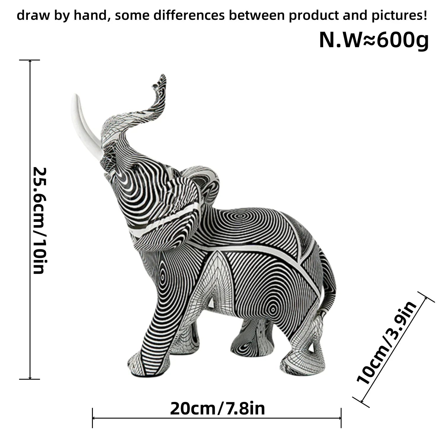 Figurine d'éléphant graffiti créative