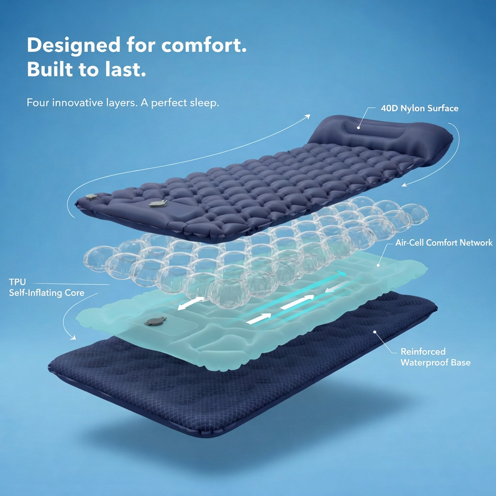 Self-inflating sleeping pad