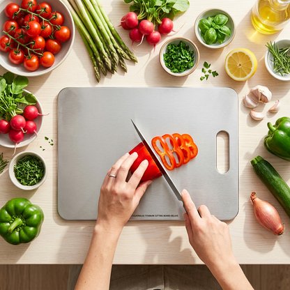 Titanium cutting board deluxe