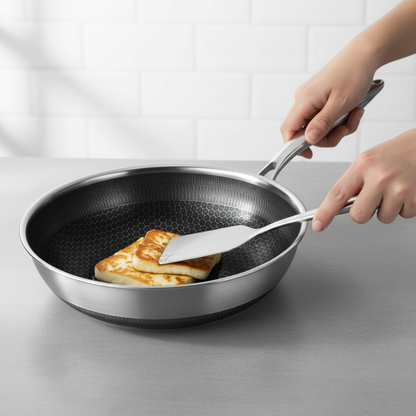 4pc Clad Hybrid Cookware Set with Lids & Wok Bundle