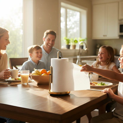 Porte-serviettes et papier sur le pied 