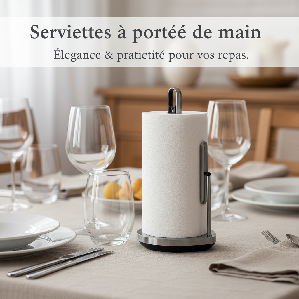 Porte-serviettes et papier sur le pied 