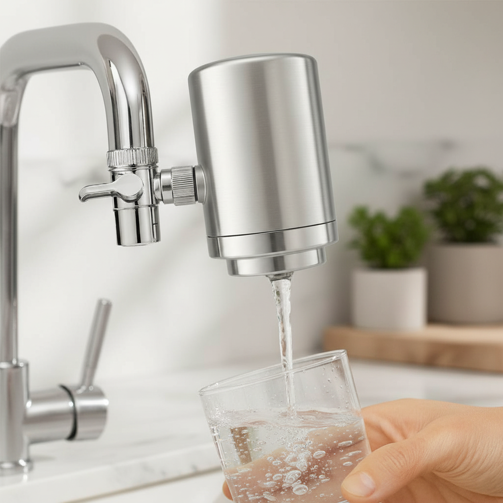 Stainless steel faucet filter
