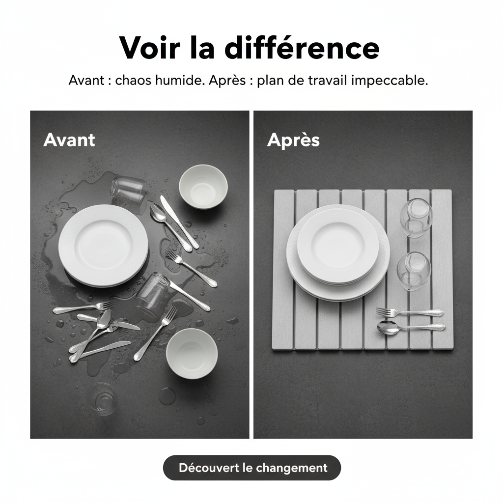 Grand tapis de séchage de vaisselle