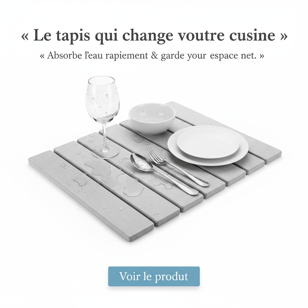 Grand tapis de séchage de vaisselle