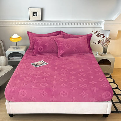 Literie en velours à motifs floraux